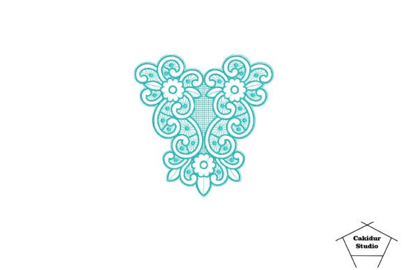 Cyan Floral Lace