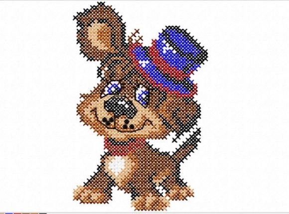 Dog in a Hat Cross Stitch