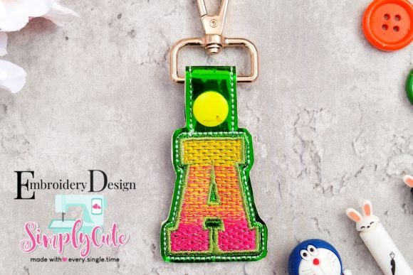In the Hoop Key Chain Monogram Font