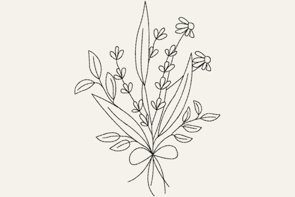 Line Art Bouquet Flower
