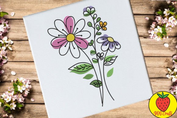 Pink Doodle Flowers: A Thoughtful Embroidery Choice for Personalized Gifts